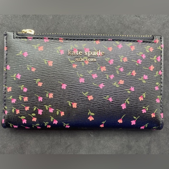 kate spade Handbags - Kate Spade Sylvia Meadow Black Floral Slim Women's Wallet